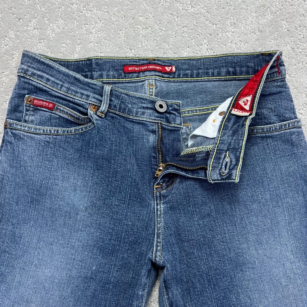 VINTAGE Y2k‎ Guess Jeans Womens 28 Blue Denim Stretch Flare Bootcut Mid Rise